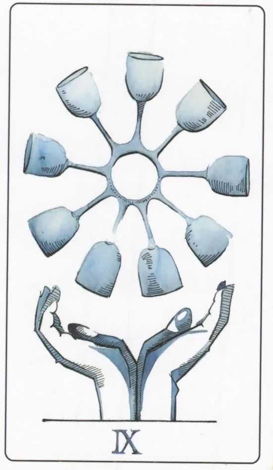 9 of Cups card from the The Vindur Tarot deck