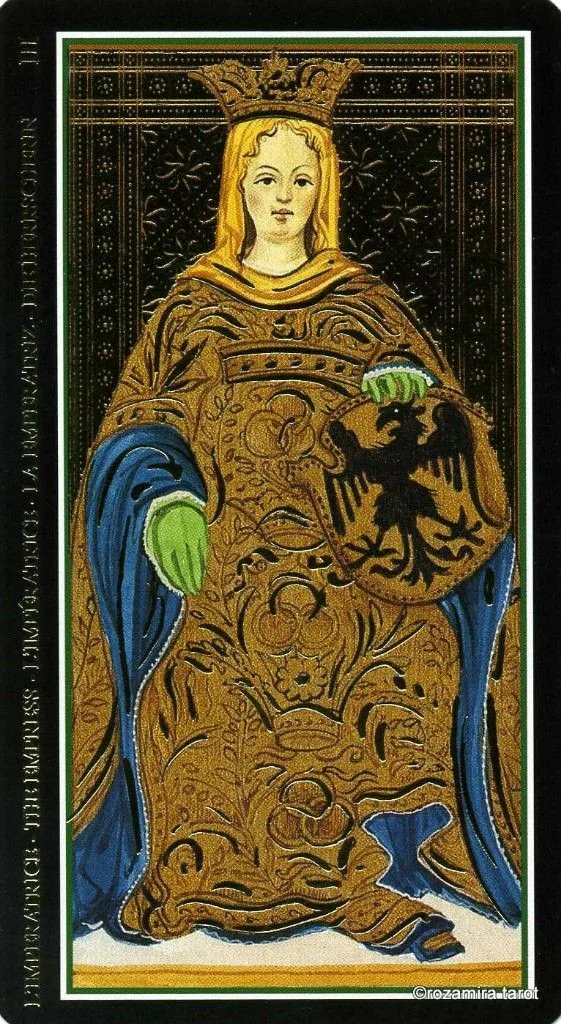 The High Priestess card from the Visconti Tarot deck