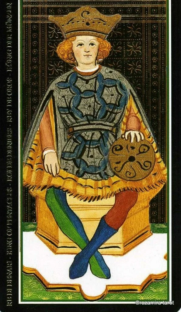 King of Coins card from the Visconti Tarot deck