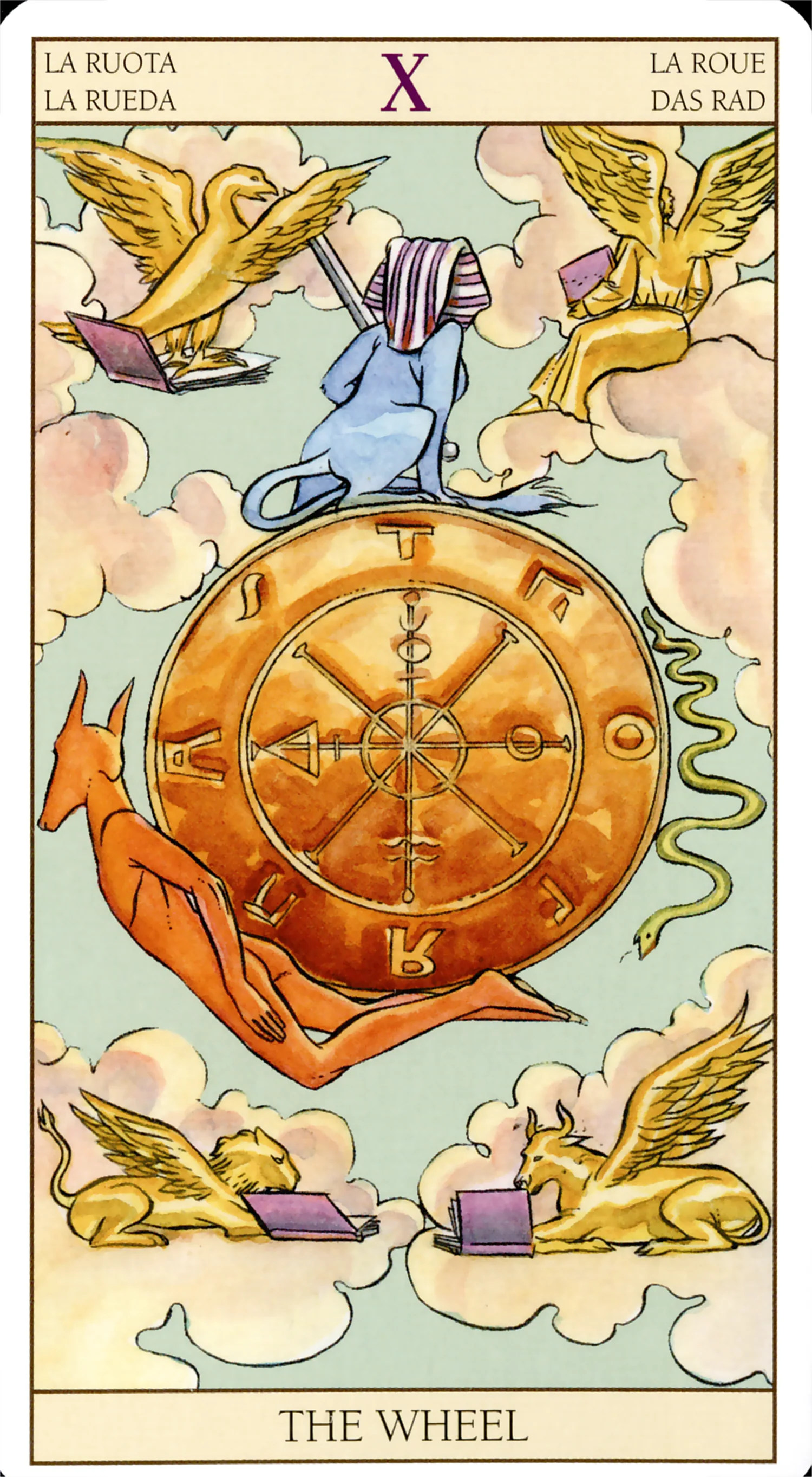 Wheel of Fortune card from the Tarot of the New Vision deck by Lo Scarabeo