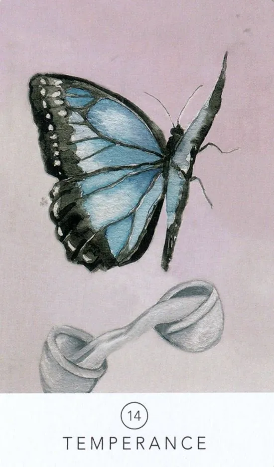 Temperance card from the White Sage Tarot deck