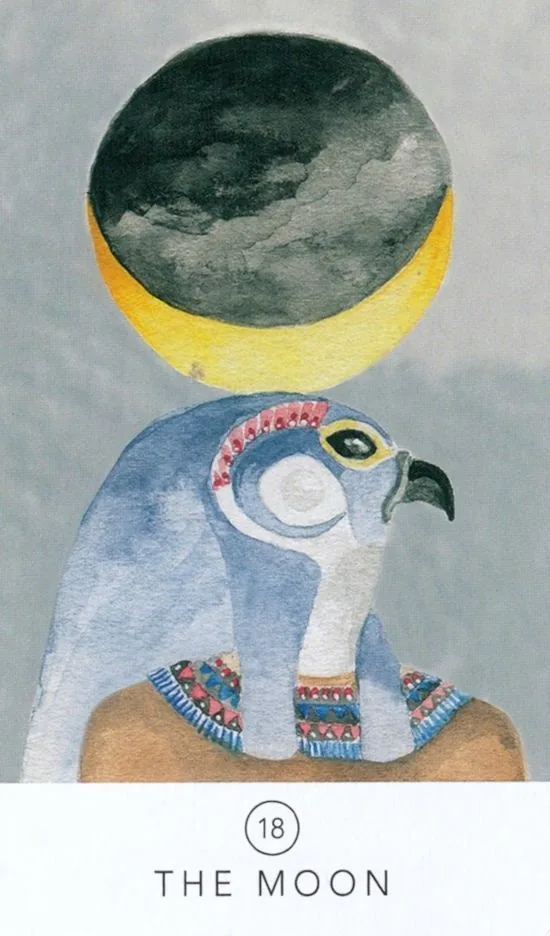 The Moon card from the White Sage Tarot deck