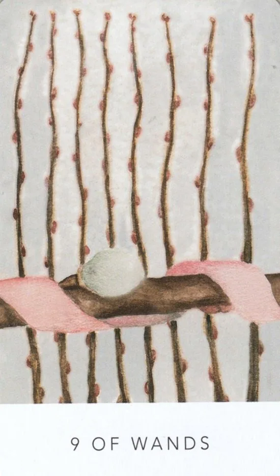 9 of Wands card from the White Sage Tarot deck