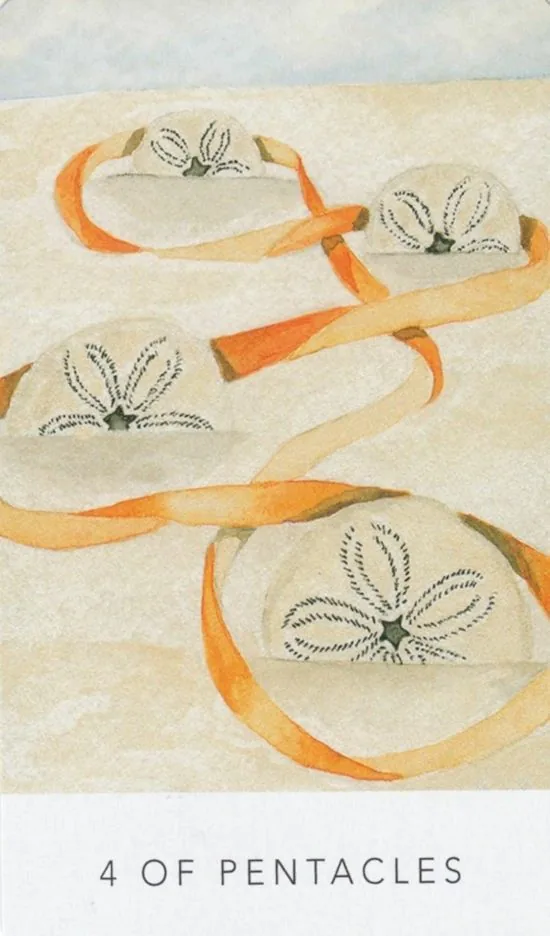 4 of Pentacles card from the White Sage Tarot deck
