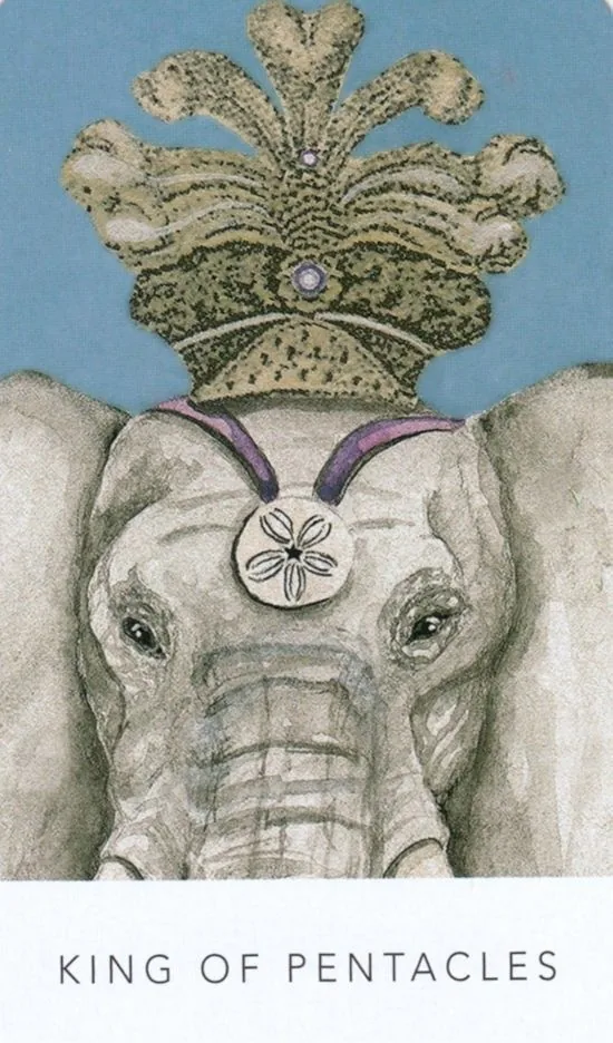 King of Pentacles card from the White Sage Tarot deck