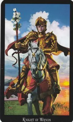 Knight of Wands card from the Witches Tarot deck