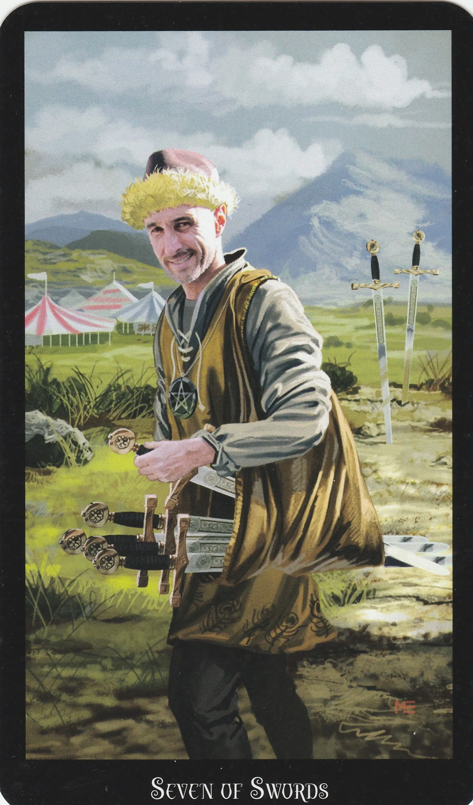 7 of Swords card from the Witches Tarot deck