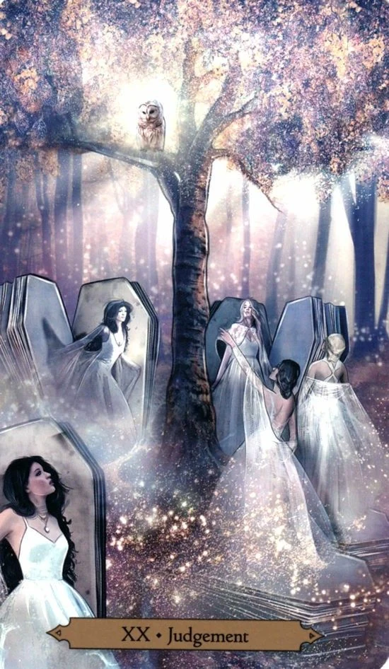 Judgement card from the Wizards Tarot deck by Barbara Moore