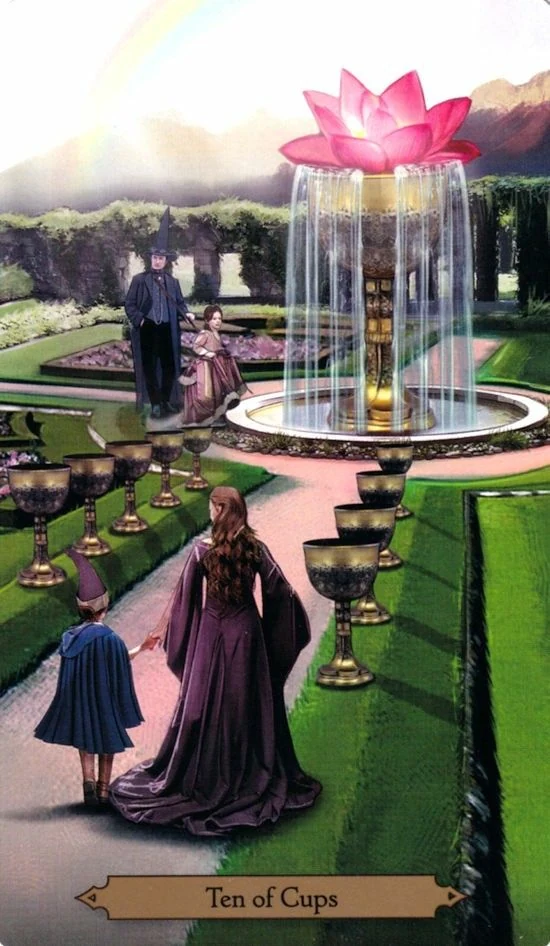Ten of Cups card from the Wizards Tarot deck by Barbara Moore