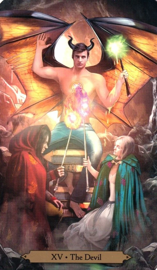 The Devil card from the Wizards Tarot deck by Barbara Moore