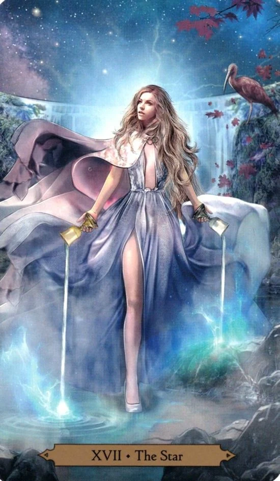 The Star card from the Wizards Tarot deck by Barbara Moore