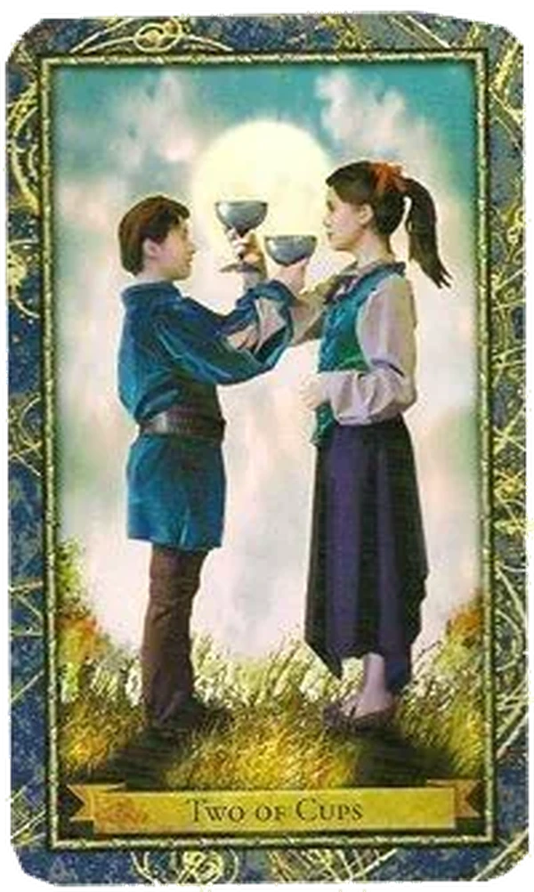 2 of Cups card from the Wizards Tarot deck by Corrine Kenner