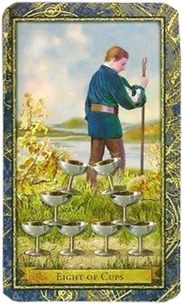 8 of Cups card from the Wizards Tarot deck by Corrine Kenner