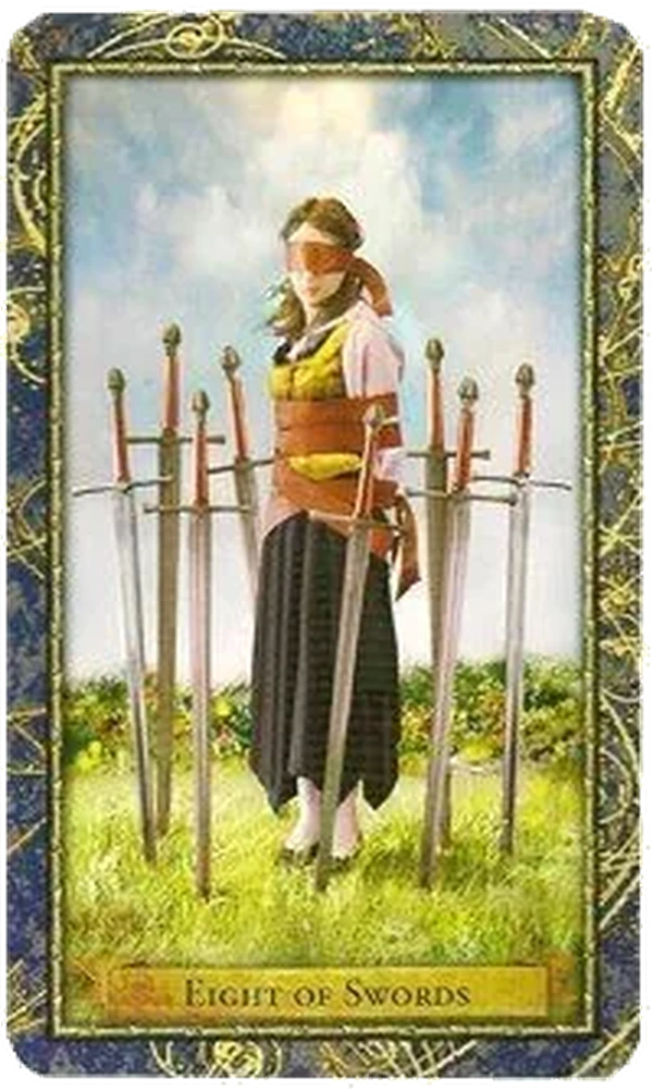 8 of Swords card from the Wizards Tarot deck by Corrine Kenner