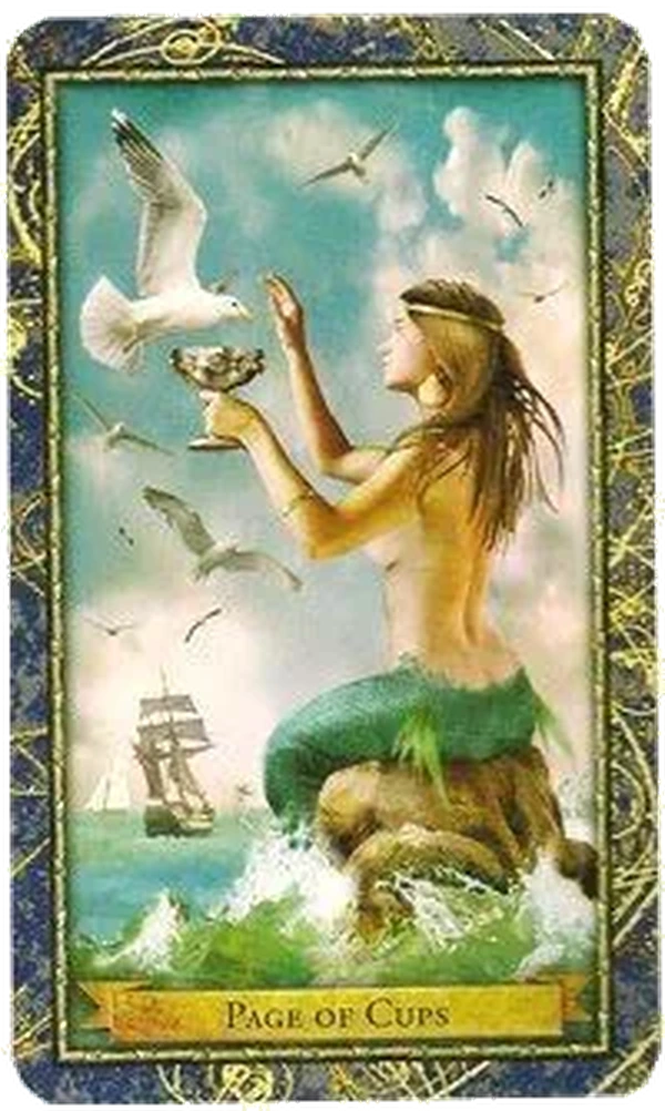 Page of Cups card from the Wizards Tarot deck by Corrine Kenner