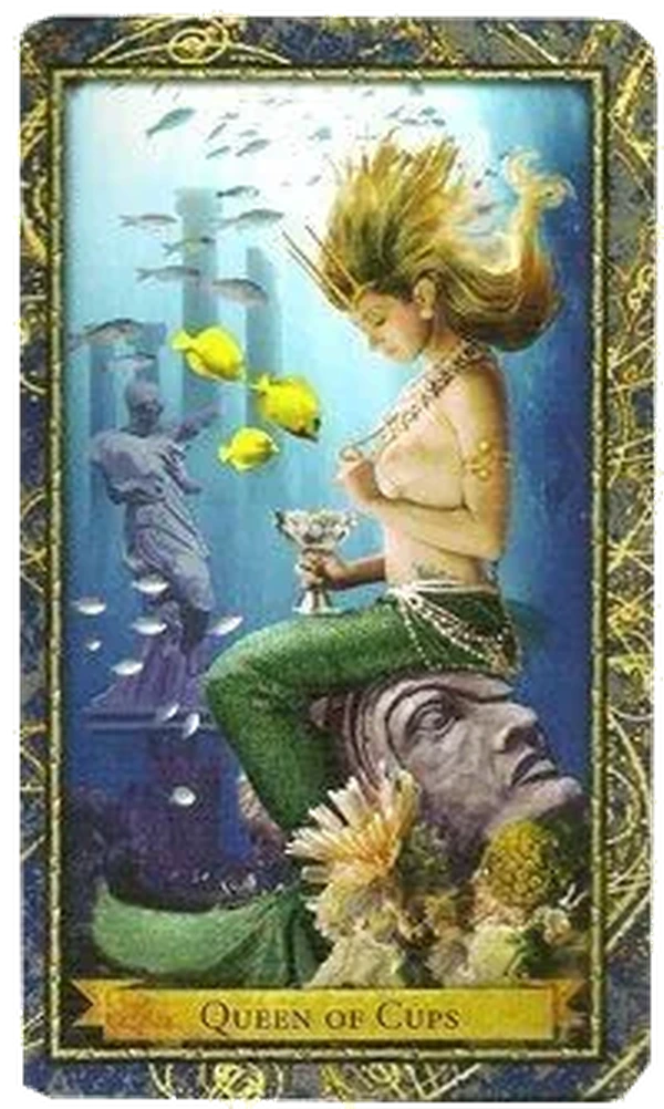 Queen of Cups card from the Wizards Tarot deck by Corrine Kenner