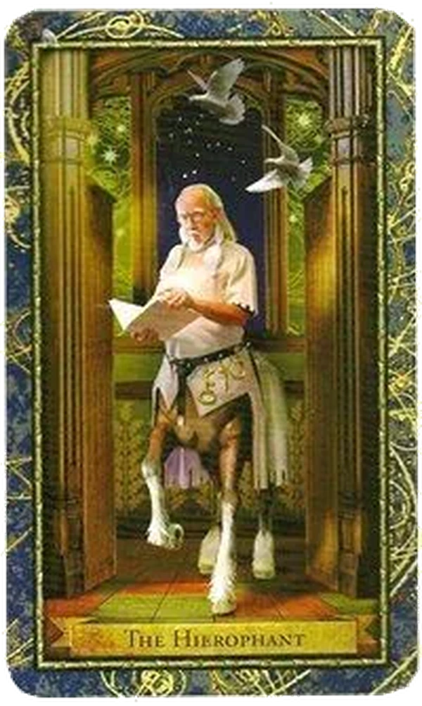 The Hierophant card from the Wizards Tarot deck by Corrine Kenner