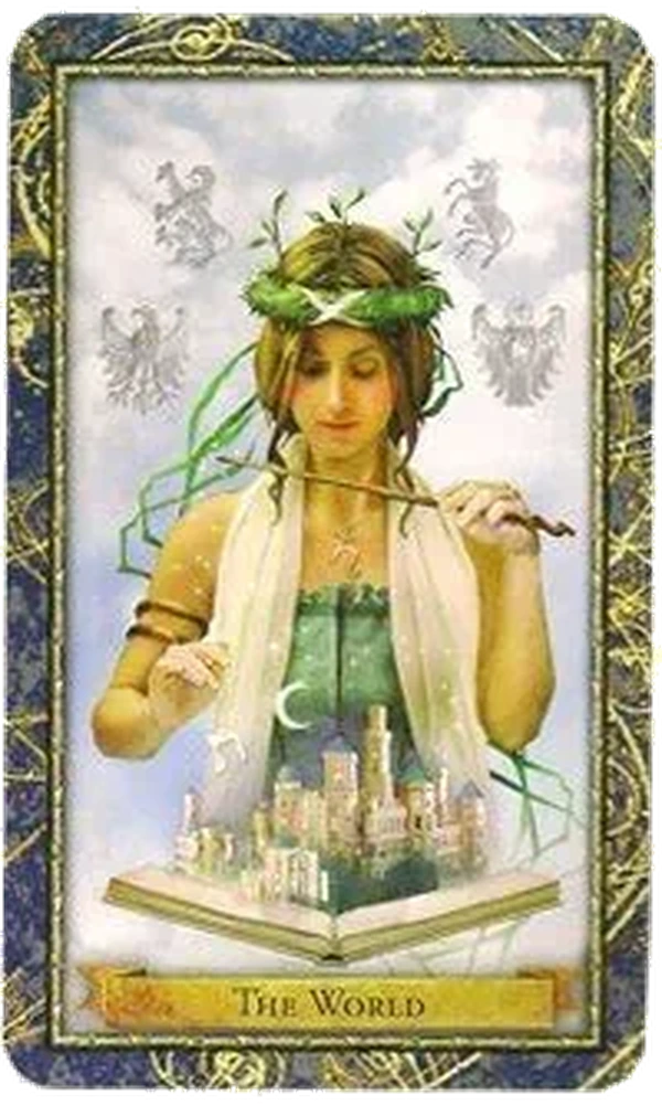 The World card from the Wizards Tarot deck by Corrine Kenner