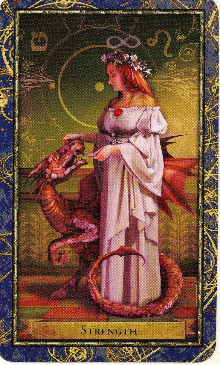 Strength card from the Wizards Tarot deck