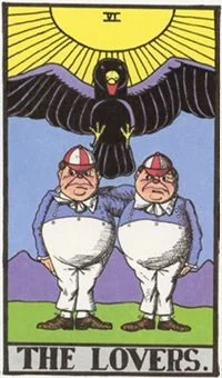 The Lovers card from the Wonderland Tarot deck