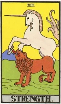 Strength card from the Wonderland Tarot deck