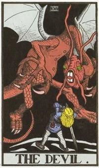 The Devil card from the Wonderland Tarot deck
