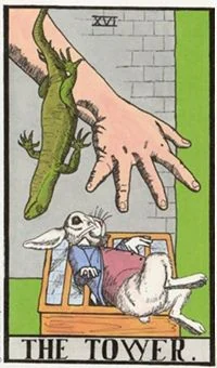 Wonderland Tarot Review 8 The Tower card from the Wonderland Tarot deck