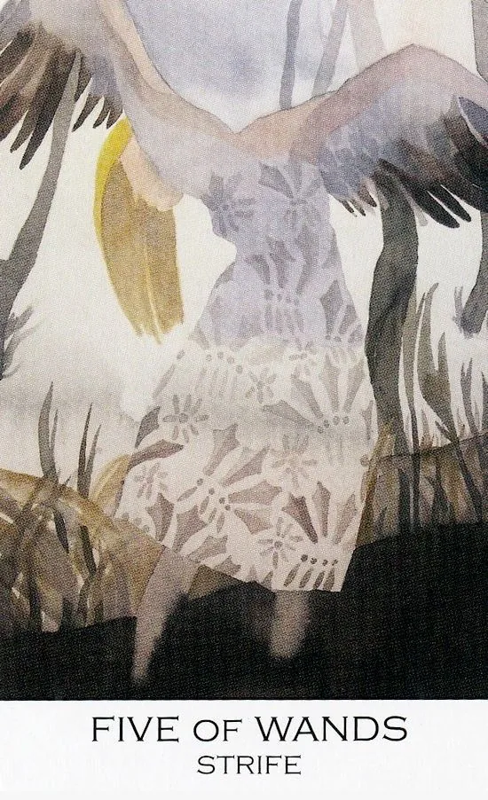 5 of Wands card from the Zillich Tarot deck