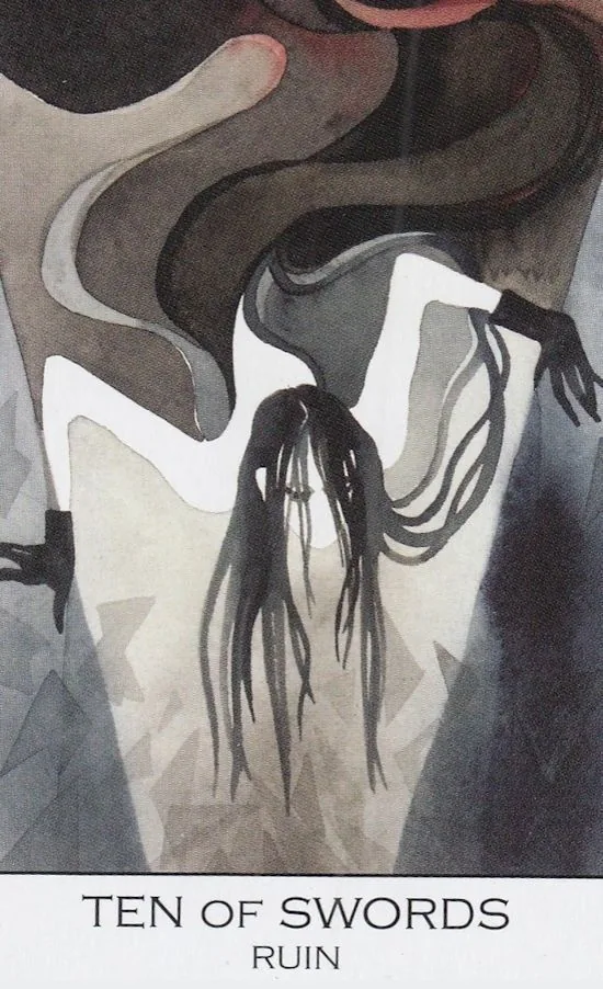 10 of Swords card from the Zillich Tarot deck