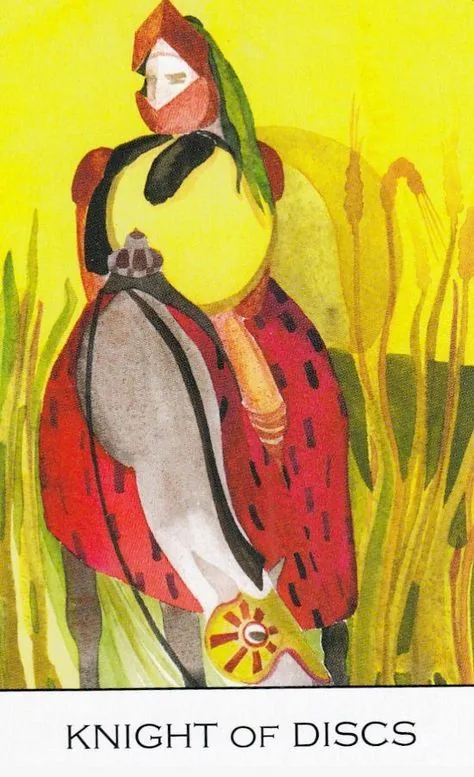 Knight of Discs card from the Zillich Tarot deck