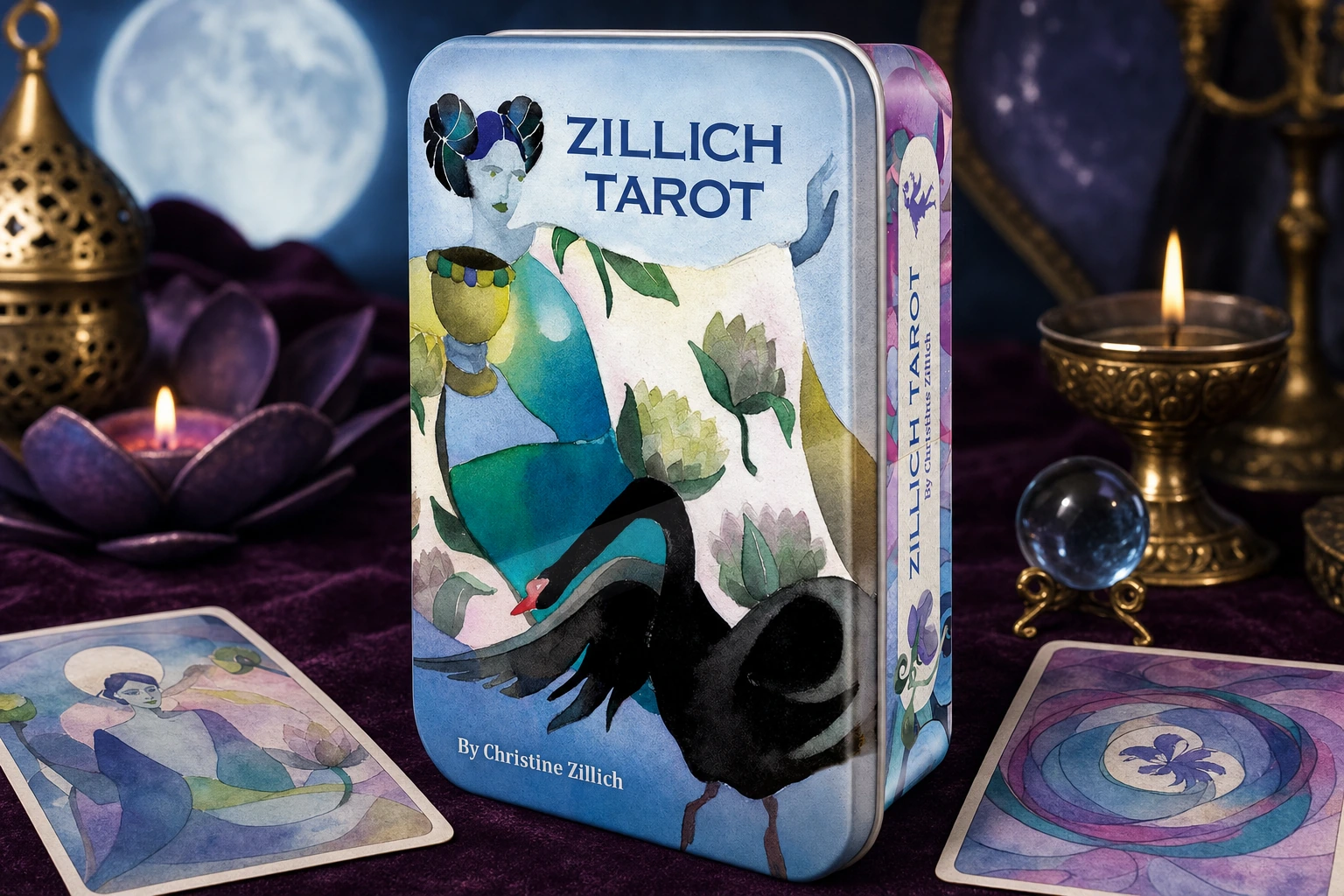 Zillich Tarot GPT Image 2 product tin lifestyle image