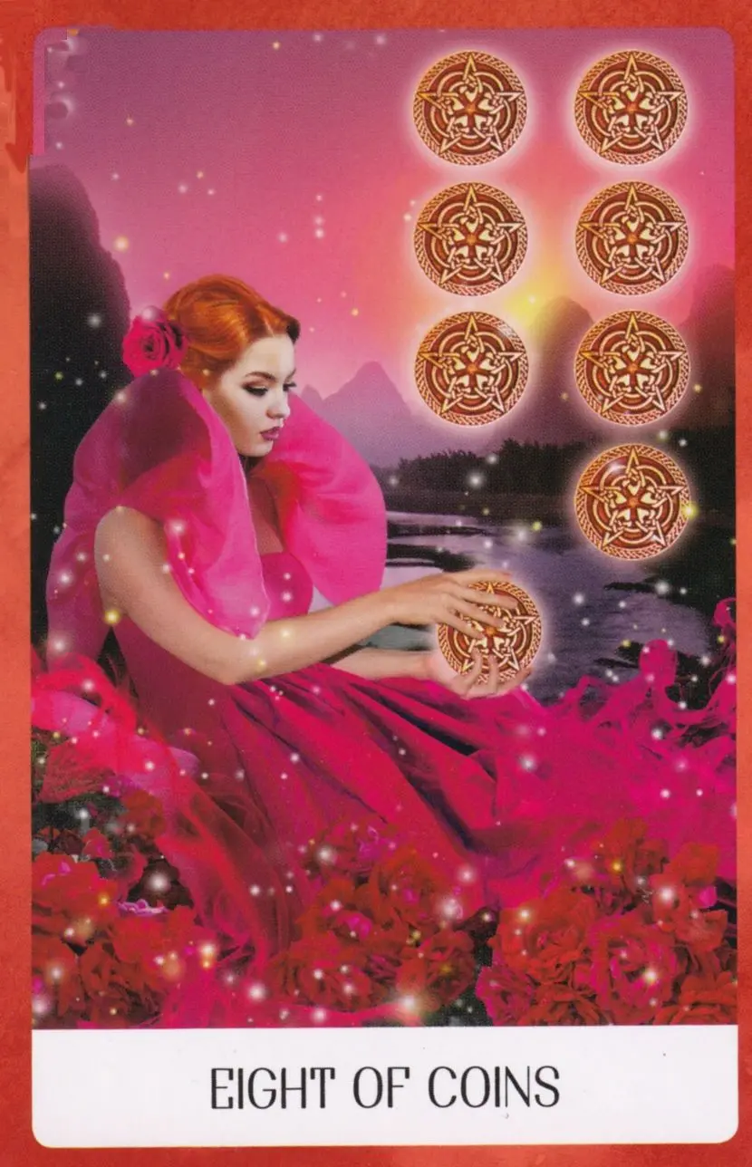 8 of Coins - Chakra Wisdom Tarot - Tarot Deck by Tori Hartman
