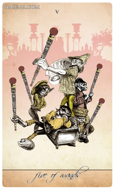 Five of Wands - Isidore Tarot - Bethalynne Bajema