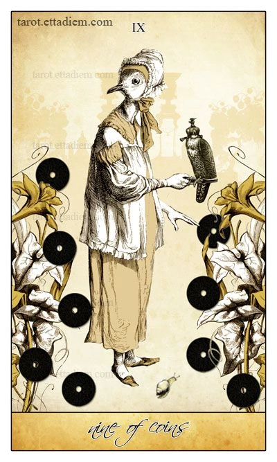 Nine of Coins - Isidore Tarot - Bethalynne Bajema