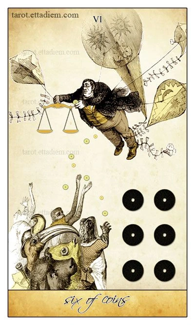 Six of Coins - Isidore Tarot - Bethalynne Bajema