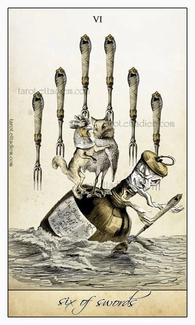 Six of Swords - Isidore Tarot - Bethalynne Bajema