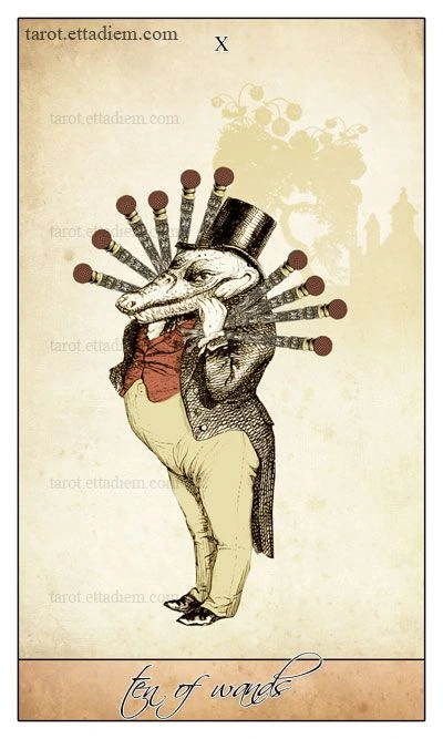 Ten of Wands - Isidore Tarot - Bethalynne Bajema