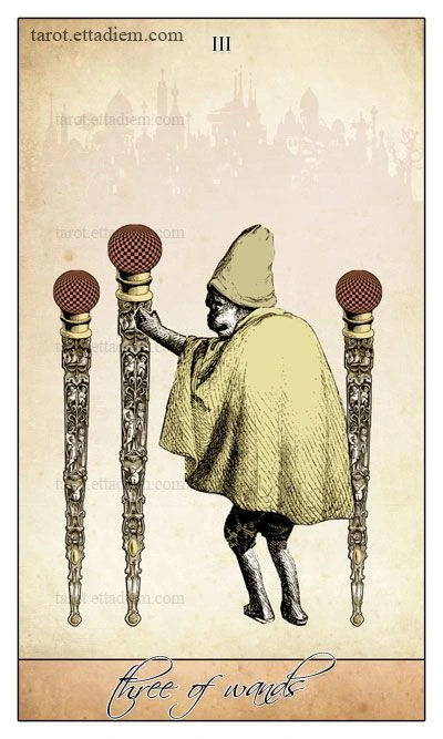 Three of Wands - Isidore Tarot - Bethalynne Bajema