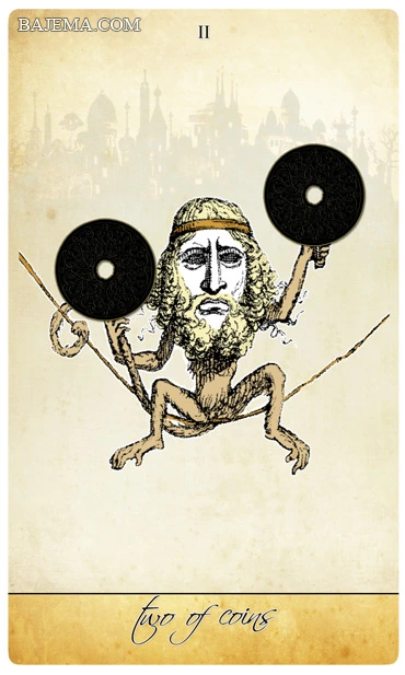 Two of Coins - Isidore Tarot - Bethalynne Bajema