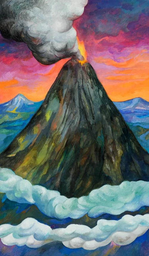 Eight of Fire - Japaridze Tarot - Nino Japaridze