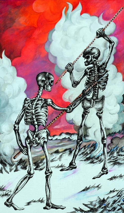 Five of Fire - Japaridze Tarot - Nino Japaridze
