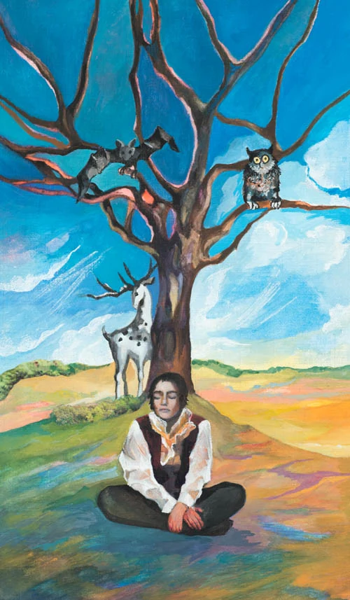 Four of Winds - Japaridze Tarot - Nino Japaridze