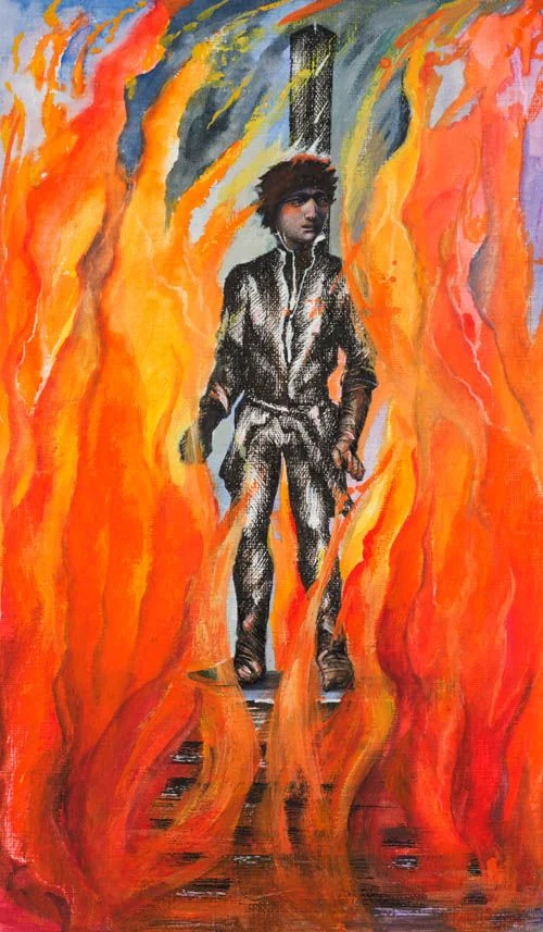 Seven of Fire - Japaridze Tarot - Nino Japaridze