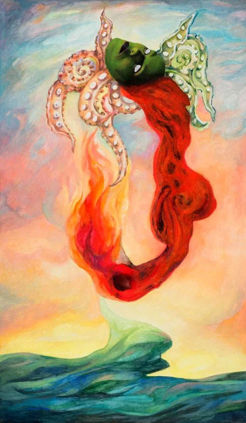 Stranger of Fire - Japaridze Tarot - Nino Japaridze