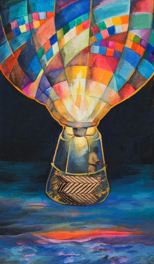 Three of Fire - Japaridze Tarot - Nino Japaridze