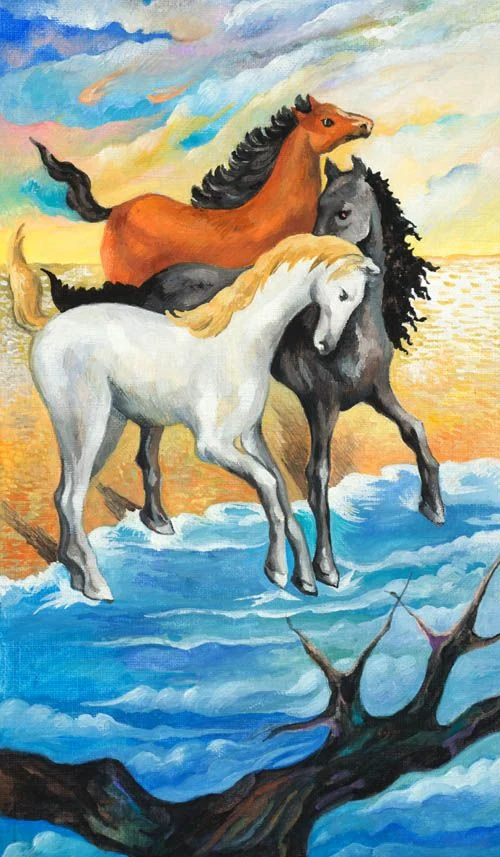 Three of Tides - Japaridze Tarot - Nino Japaridze