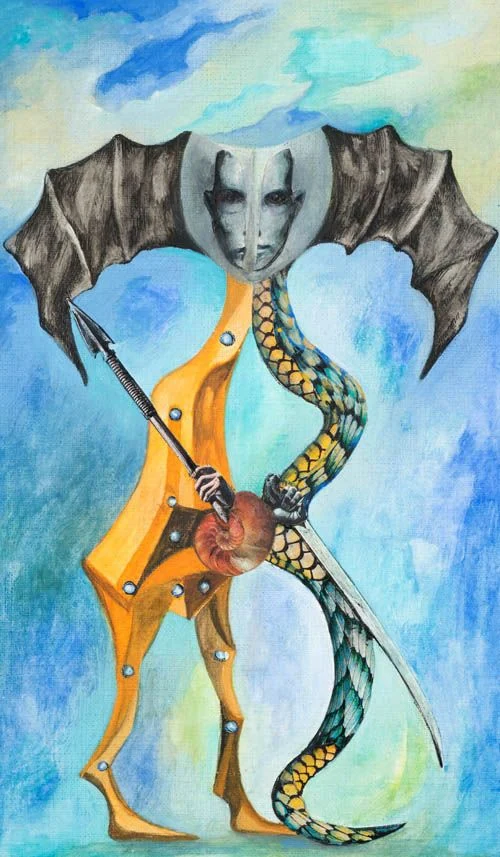 Two of Winds - Japaridze Tarot - Nino Japaridze